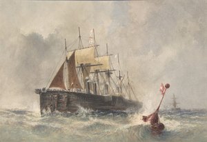 Lanzamiento de la boya desde la proa del Great Eastern el 8 de agosto de 1865, 1865-66 de Robert Charles Dudley