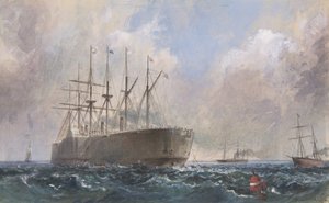 Flota de cables telegráficos en el mar, 1865, 1865-66 de Robert Charles Dudley