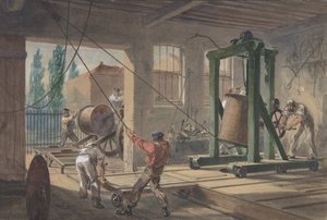 Los Carretes de Alambre Conductor Cubierto de Gutta-percha Transportados a los Tanques en las Obras..., 1865-66 de Robert Charles Dudley