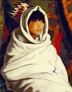 Chica india en una manta blanca de Robert Cozad Henri
