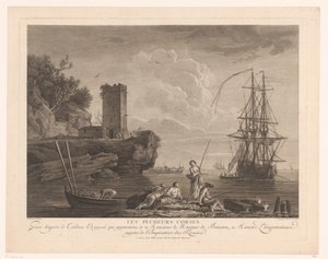 Vista al mar con pescadores Les pecheurs corses. de Robert Daudet (II) (attributed to)