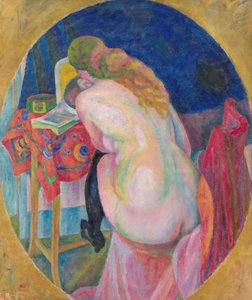 Mujer desnuda leyendo de Robert Delaunay