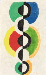 Rythme, c.1932 (gouache, acuarela y pincel y tinta sobre papel Japon nacré) de Robert Delaunay