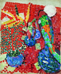 Naturaleza muerta con un loro, 1907 de Robert Delaunay