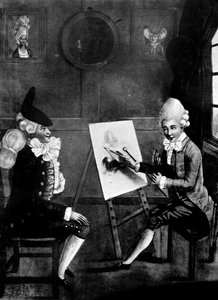 El pintor de macarrones, o Billy Dimple posando para su retrato, 1770 de Robert Dighton