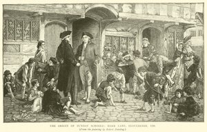 El origen de las escuelas dominicales, Hare Lane, Gloucester, 1780