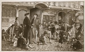El origen de las Escuelas Dominicales: Hare Lane, Gloucester, 1780, ilustración de 