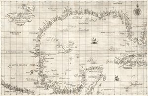 Mapa de 1646 del Golfo de México por Robert Dudley de Robert Dudley