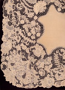 Pañuelo de encaje de fabricación irlandesa, 1863