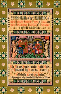 La portada de Un memorial del matrimonio de SAR Alberto Eduardo Príncipe de Gales, 1863