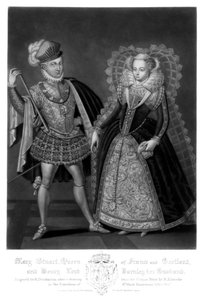 María Estuardo, Reina de Francia y Escocia, y Henry Lord Darnley, su esposo, 1816 de Robert Dunkarton
