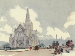 Glasgow: La Catedral (litografía en color)