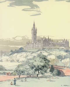 Glasgow: The University (litografía en color)