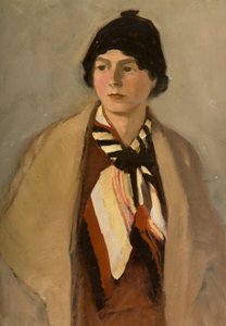 Retrato de la esposa del artista (óleo sobre tabla) de Robert Ernest McEune