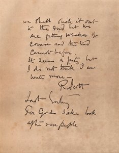 La página final del diario del Capitán Scott, 1912-1935 de Robert Falcon Scott