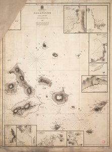 Carta de las Islas Galápagos durante el viaje del HMS Beagle de Robert Fitzroy