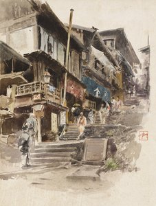 Una calle en Ikao, Japón II, 1890 de Robert Frederick Blum