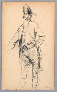 Dibujo, Figura masculina de pie con traje del siglo XVII, 1876-77 de Robert Frederick Blum