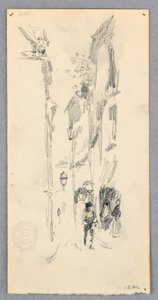 Dibujo, Escena callejera, Venecia, 1882 de Robert Frederick Blum