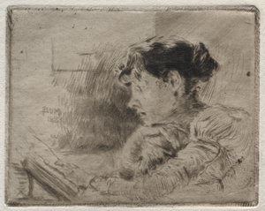 Niña leyendo, 1883 de Robert Frederick Blum