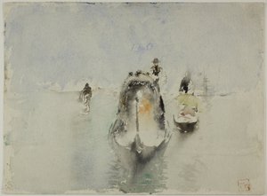 Góndolas, Gran Canal, Venecia de Robert Frederick Blum
