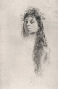 Cabeza de una niña con cabello largo, n.d. de Robert Frederick Blum