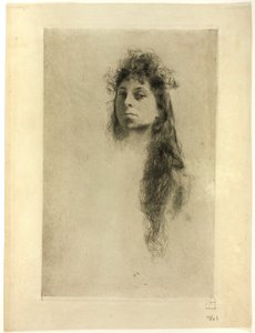 Cabeza de mujer con pelo largo de Robert Frederick Blum