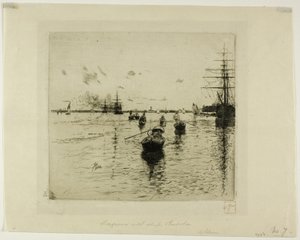 Laguna con Vapores y Góndolas, Venecia de Robert Frederick Blum