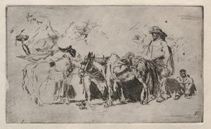 Hombres y burros, Roma, 1880 de Robert Frederick Blum
