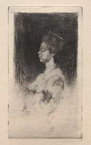 Cabeza de perfil de una niña japonesa, 1879
