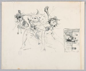 Estudio para una mujer bailando, "Moods to Music," Mendelssohn Glee Club, Nueva York, NY de Robert Frederick Blum