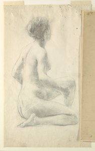 Estudio para una mujer sentada, "Festival de la Vendimia," Mendelssohn Glee Club, Nueva York, NY de Robert Frederick Blum