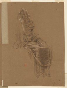 Estudio para una mujer sentada, "Festival de la Vendimia," Mendelssohn Glee Club, Nueva York, NY de Robert Frederick Blum