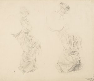 Estudio de dos figuras femeninas para mural Moods to Music, 1893-95
