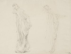 Estudio de dos figuras femeninas para mural Moods to Music, 1893-95