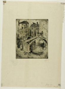 Canal y puentes venecianos de Robert Frederick Blum