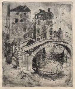 Canal y puentes venecianos de Robert Frederick Blum