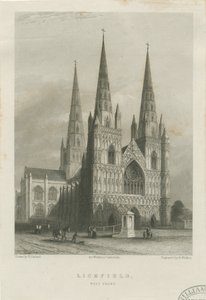 Catedral de Lichfield - Fachada Oeste, c. 1835-1842 de Robert Garland