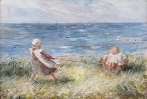 Jugando junto a la orilla de Robert Gemmell Hutchison
