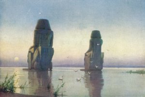 Los colosos de Tebas - Salida de la luna, c1880