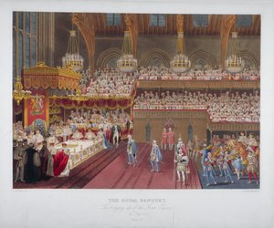 Banquete de coronación del Rey Jorge IV, Westminster Hall, Londres de Robert Havell