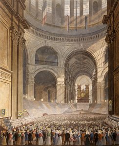 acuarela - Reunión de aniversario de los Niños de la Caridad en la Catedral de San Pablo de Robert Havell