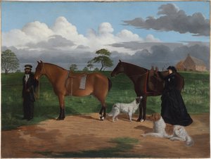 Sra. Adolphus Sceales con Black Jimmie en Merrang Station, 1856 de Robert Hawker Dowling