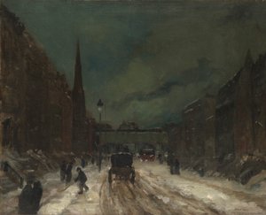 Escena callejera con nieve (57th Street, NYC.)