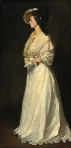 Joven mujer de blanco