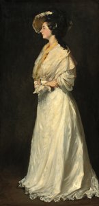 Joven mujer de blanco