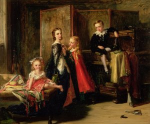 Vistiéndose para la Charada: Los Niños de Patrick Allan Fraser, 1886 de Robert Herdman