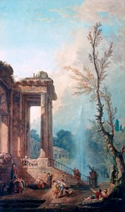 El pórtico de una mansión de campo