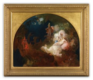 Allí duerme Titania (óleo sobre tabla)