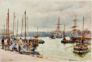 Puerto pesquero, North Shields de Robert Jobling